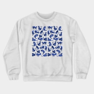 navy cat positions Crewneck Sweatshirt